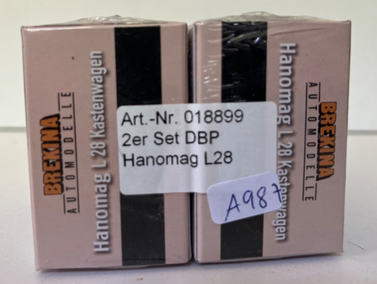 Brekina 1:87 018899 Hanomag L28 Kastenwagen Set A987
