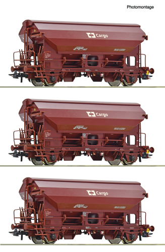 Roco H0 6600078 3-tlg Set Schwenkdachwagen der  CD Cargo - Neuheit 2024