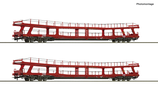 Roco H0 6600105 2-tlg. Set Autotransportwagen der ÖBB - Winterneuheit 2025