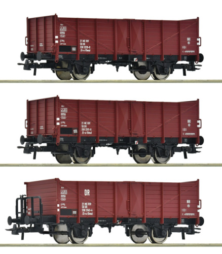 Roco H0 6600146 3-tlg. Set: Offene Güterwagen der DR - Neuheit 2025