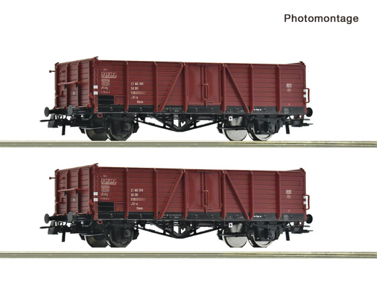 Roco H0 6600194 2-tlg. Set: Offene Güterwagen der DR - Neuheit 2025