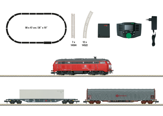Minitrix / Trix N 11161 Digital-Startpackung Güterzug mit Diesellok BR 218 "mfx + Sound" - Neuheit 2024