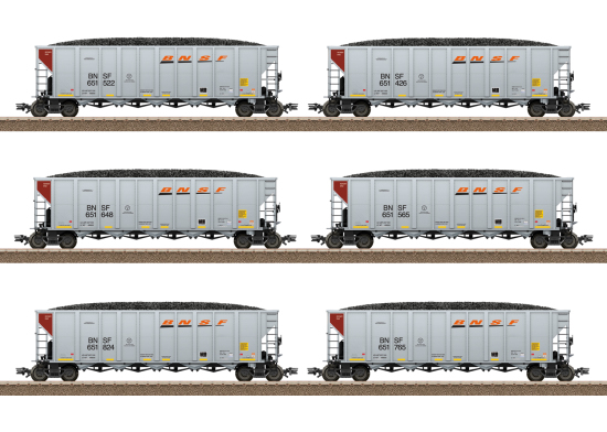 Trix H0 24911 US Hopper Car-Set der BNSF 6-teilig - Herbstneuheit 2024