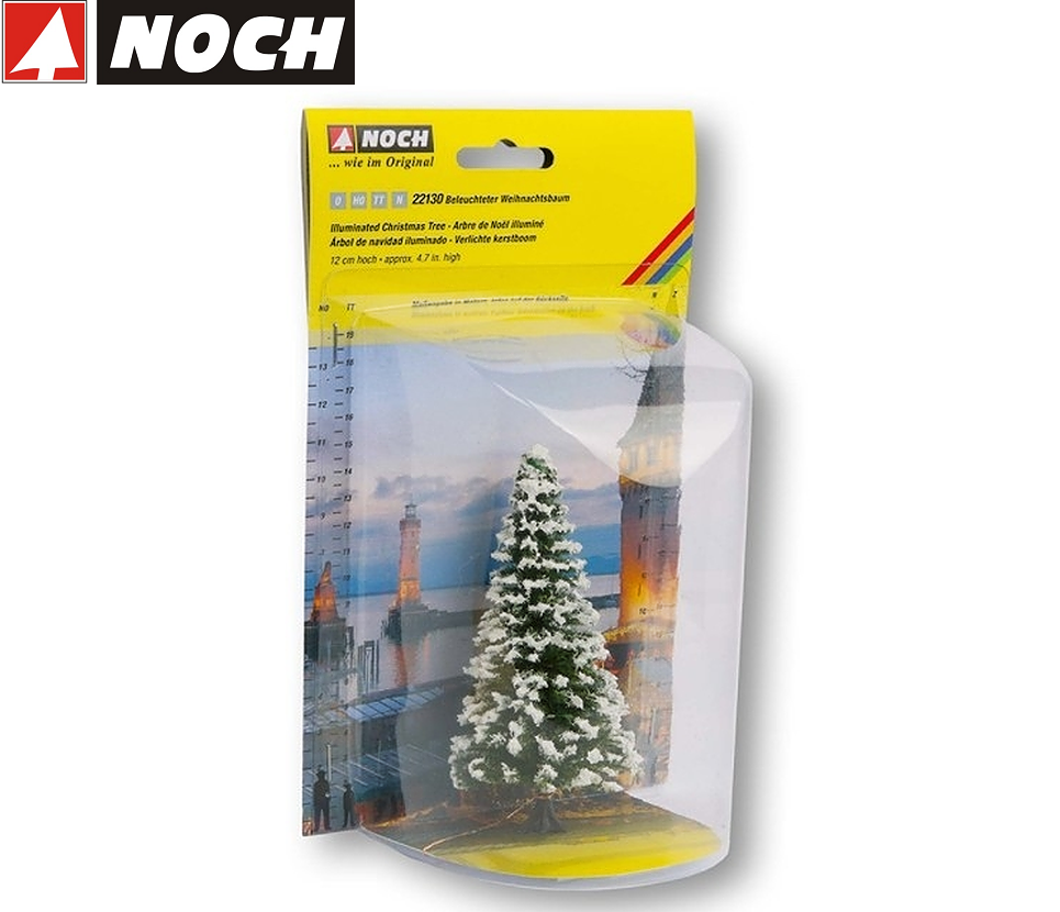 NOCH 22130 H0/TT Beleuchteter Weihnachtsbaum verschneit + NEU & OVP 