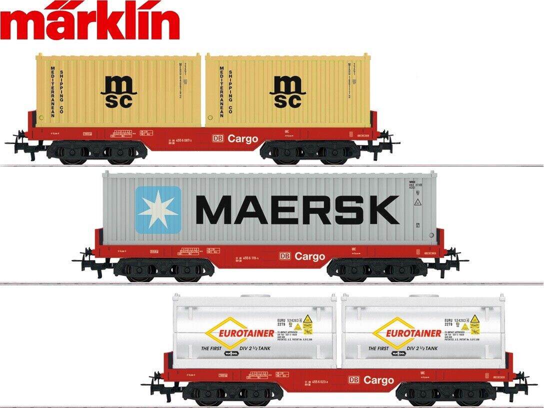 FLEISCHMANN Ladegut Container 2er-Set grau/MAERSK SEALAND für Flachwagen H0 NEU
