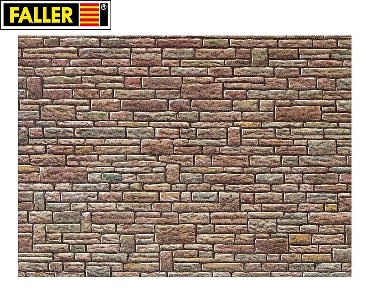 Faller H0 170604 Mauerplatte "Sandstein" grün-gelb-braun (1m² - 57,28€) 