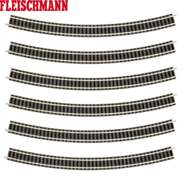 Fleischmann N 9135-S Gebogenes Gleis R4, 30° (6 Stück) 