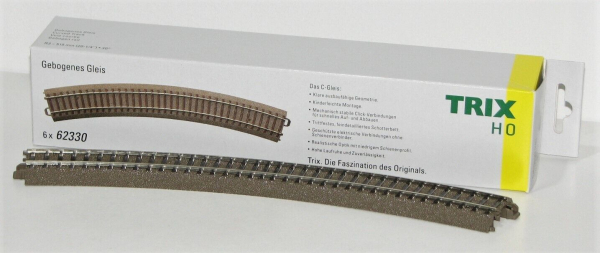 Trix H0 62330-S C-Gleis gebogen R3 = 515 mm / 30° (6 Stück) 