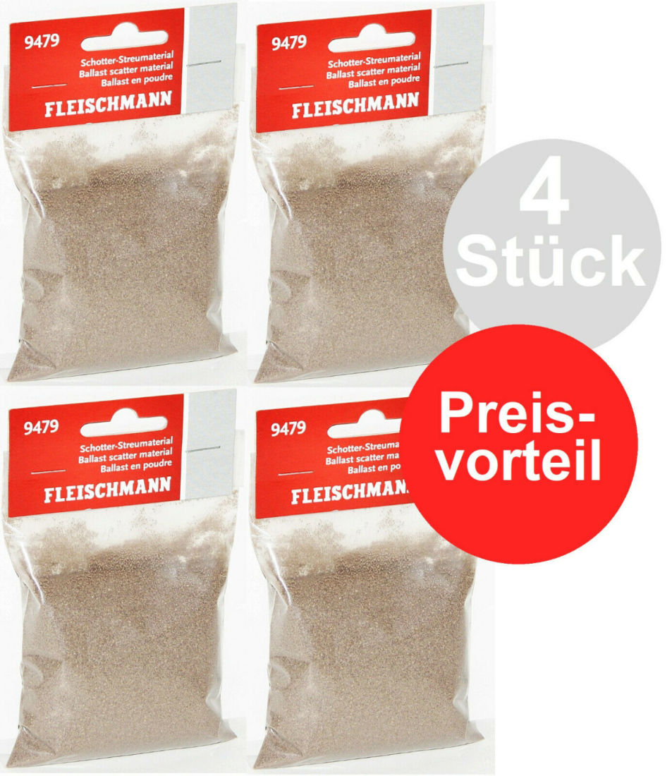 Fleischmann N 9479-S 4 x Schotter-Streumaterial 600 g (100 g - 3,92 €) 