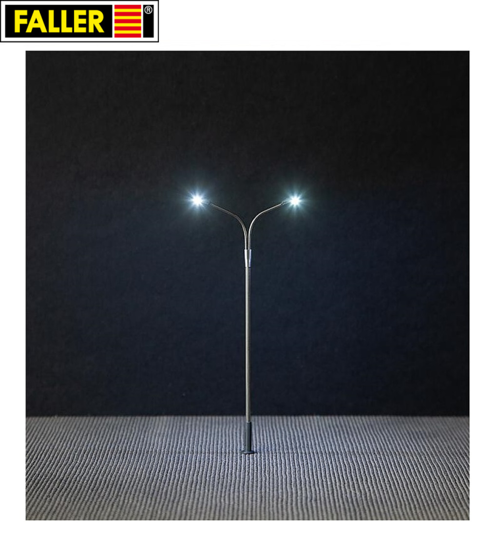 Faller H0 180101 LED-Straßenbeleuchtungen, Peitschenleuchte (3 Stück) 