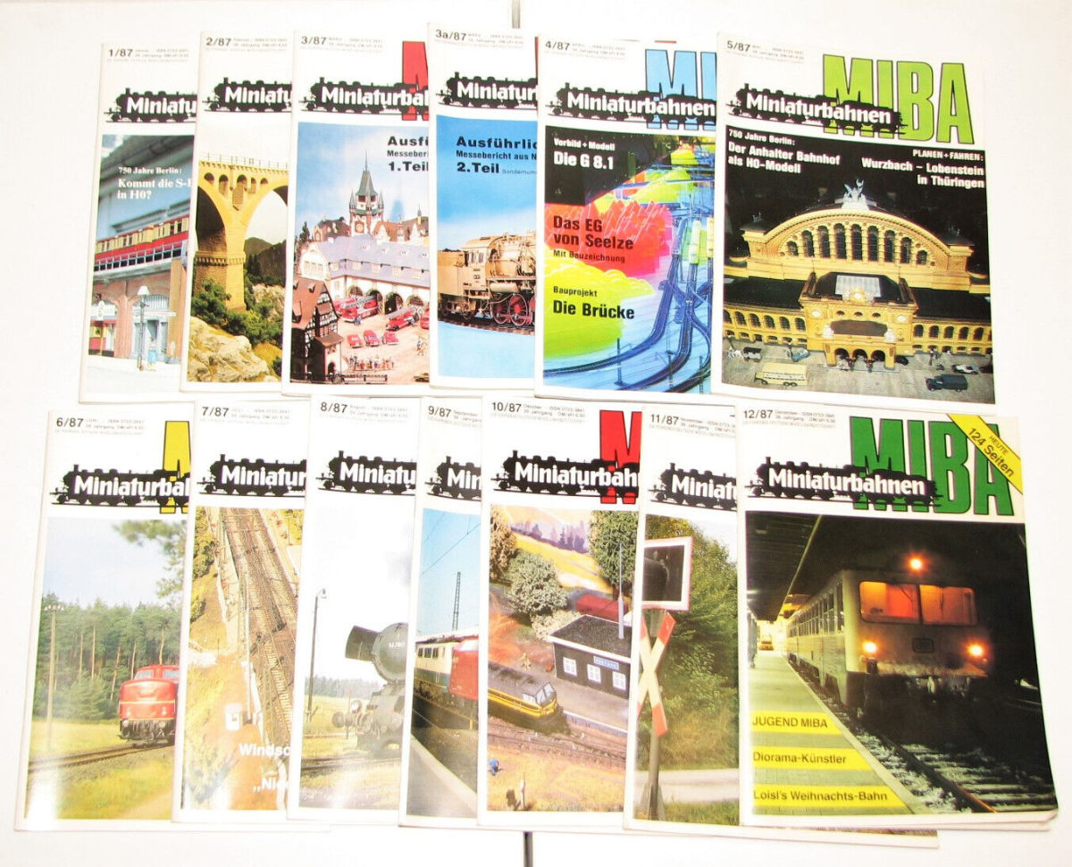 MIBA Miniaturbahnen Zeitschrift Jahrgang 1987 komplett (13 Hefte) 