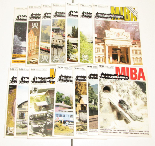 MIBA Miniaturbahnen Zeitschrift Jahrgang 1988 komplett (14 Hefte) 