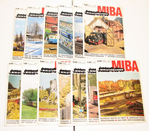 MIBA Miniaturbahnen Zeitschrift Jahrgang 1989 komplett (13 Hefte) 