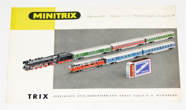 Schiebetrix / Schiebe-TRIX / Minitrix Prospekt von 1959 - BESTZUSTAND