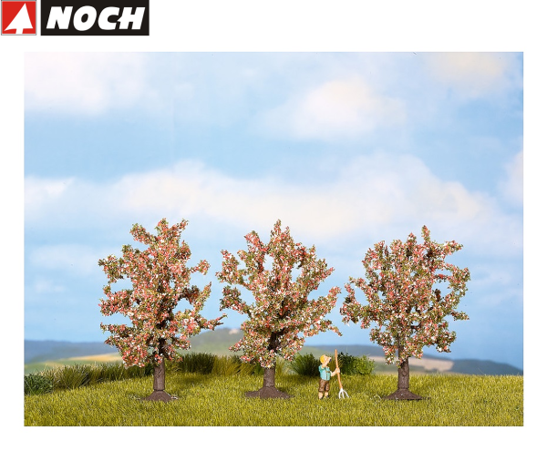 NOCH 25112 Obstbäume rosa blühend, 8 cm hoch (3 Stück) 