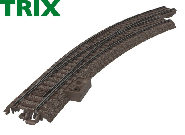 Trix H0 62772 C-Gleis schlanke Bogenweiche rechts 