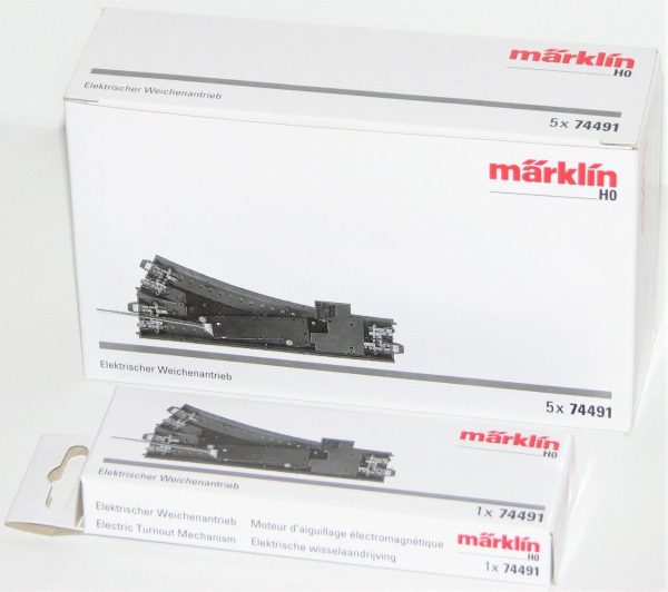 Märklin H0 74491-S Elektrischer Weichenantrieb für C-Gleis (5 Stück) 