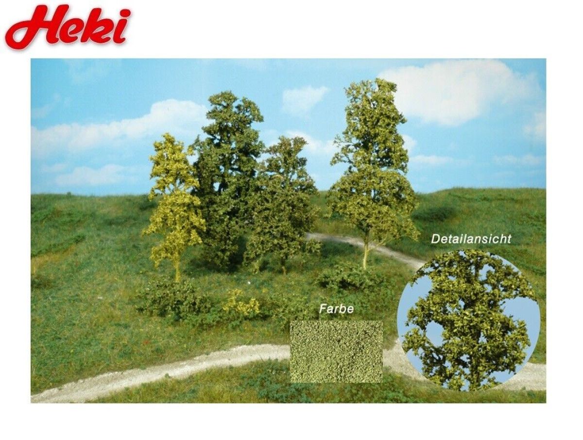 Heki H0/TT/N 1672 Blätterbäume und Büsche 15 Stück dunkelgrün 