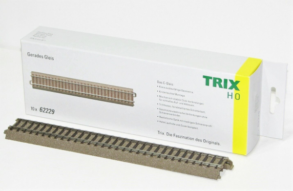 Trix H0 62229-S C-Gleis gerade 229,3 mm (10 Stück) 
