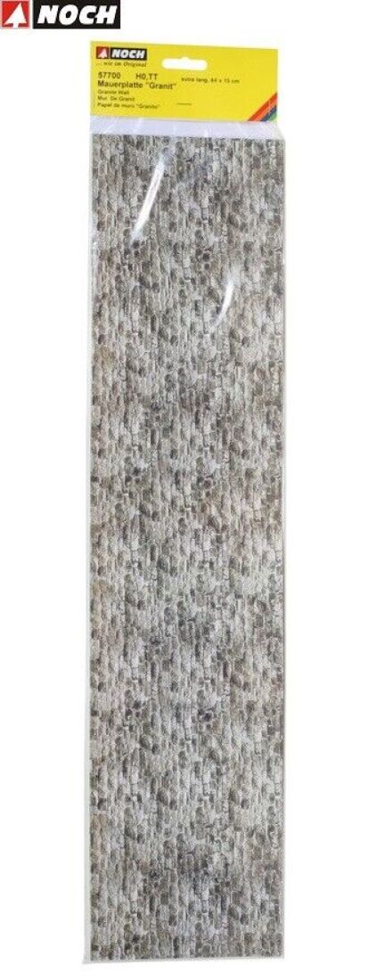 NOCH H0/TT 57700-S Mauerplatte "Granit" 10 Stk je 64x15 cm (1 m² - 48,85 €)