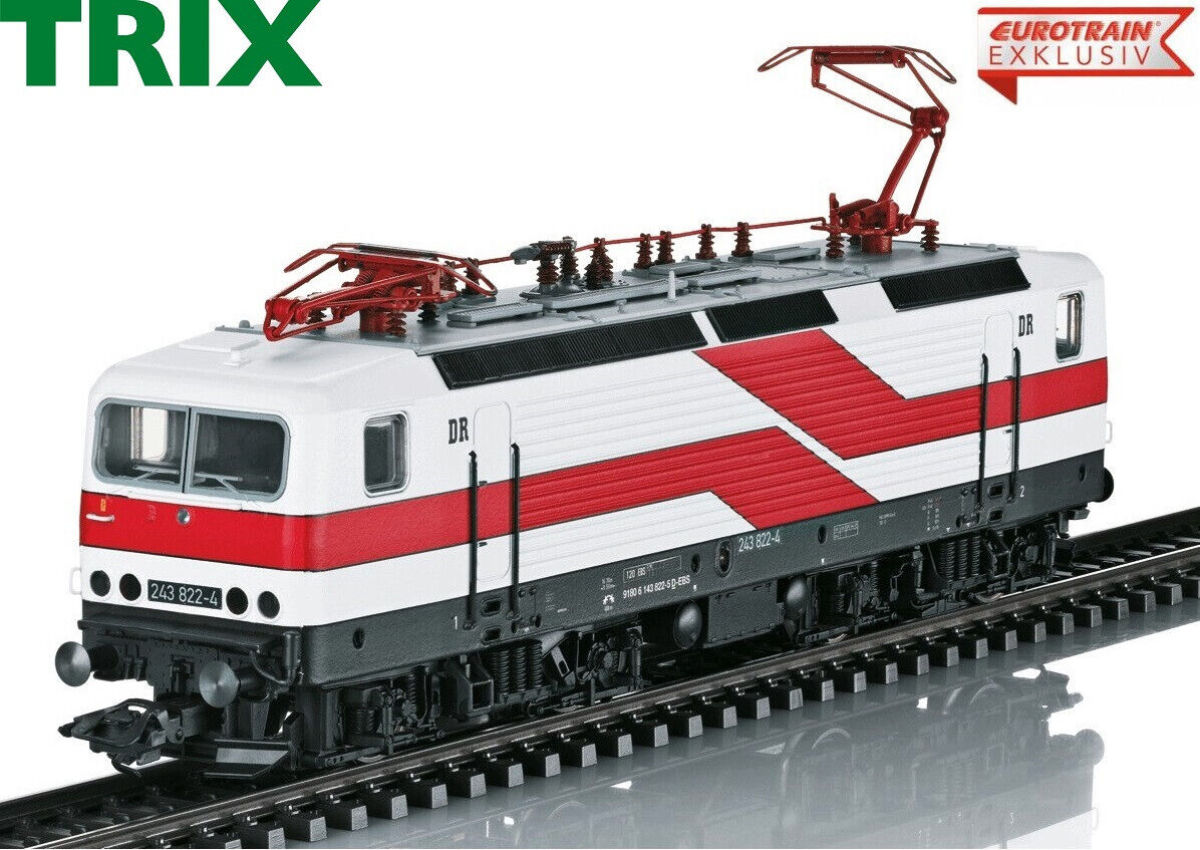 Trix H0 22009 E-Lok BR 143 der EBS "Weiße Lady" mfx + Sound - Eurotrain Exklusivmodell (VB)
