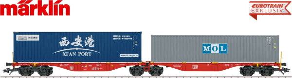 Märklin H0 47815 Doppel-Containertragwagen Sggrss 80 der DB AG - Eurotrain Exklusivmodell (VB)
