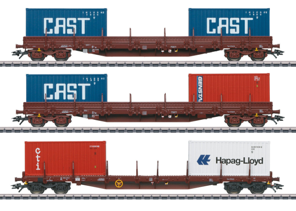 Märklin H0 47119 Containerwagen-Set Typ 3514 der SNB 3-teilig - Neuheit 2023