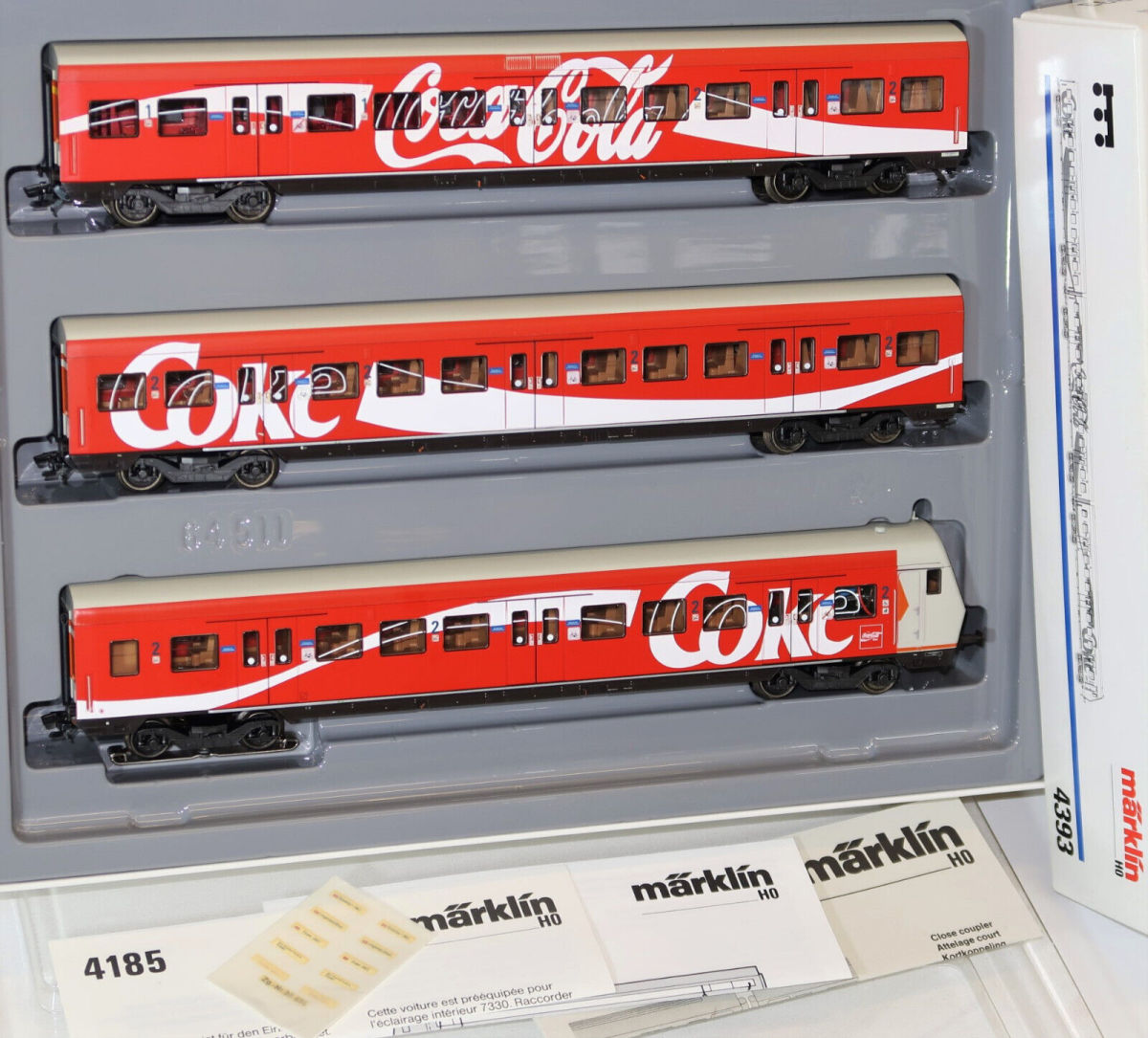 Märklin H0 4393 S-Bahn Wagenset "Coca-Cola" 3-teilig # Märklin H0 4393 S-Bahn Wagenset "Coca-Cola" 3-teilig #
