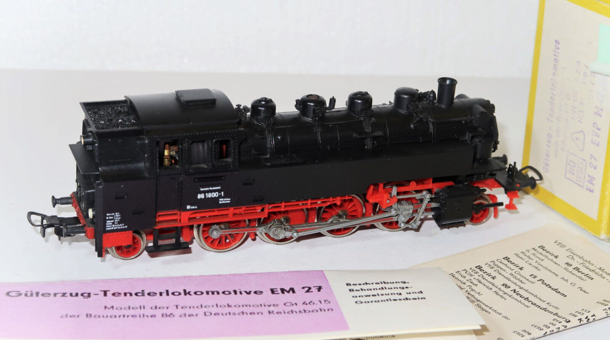 Piko H0 EM27 Dampflok BR 86 1800-1 der DR Piko H0 EM27 Dampflok BR 86 1800-1 der DR