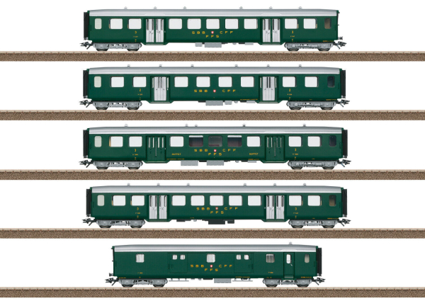 Trix H0 23134 Leichtstahlwagen-Set der SBB "mit LED-Beleuchtung" 