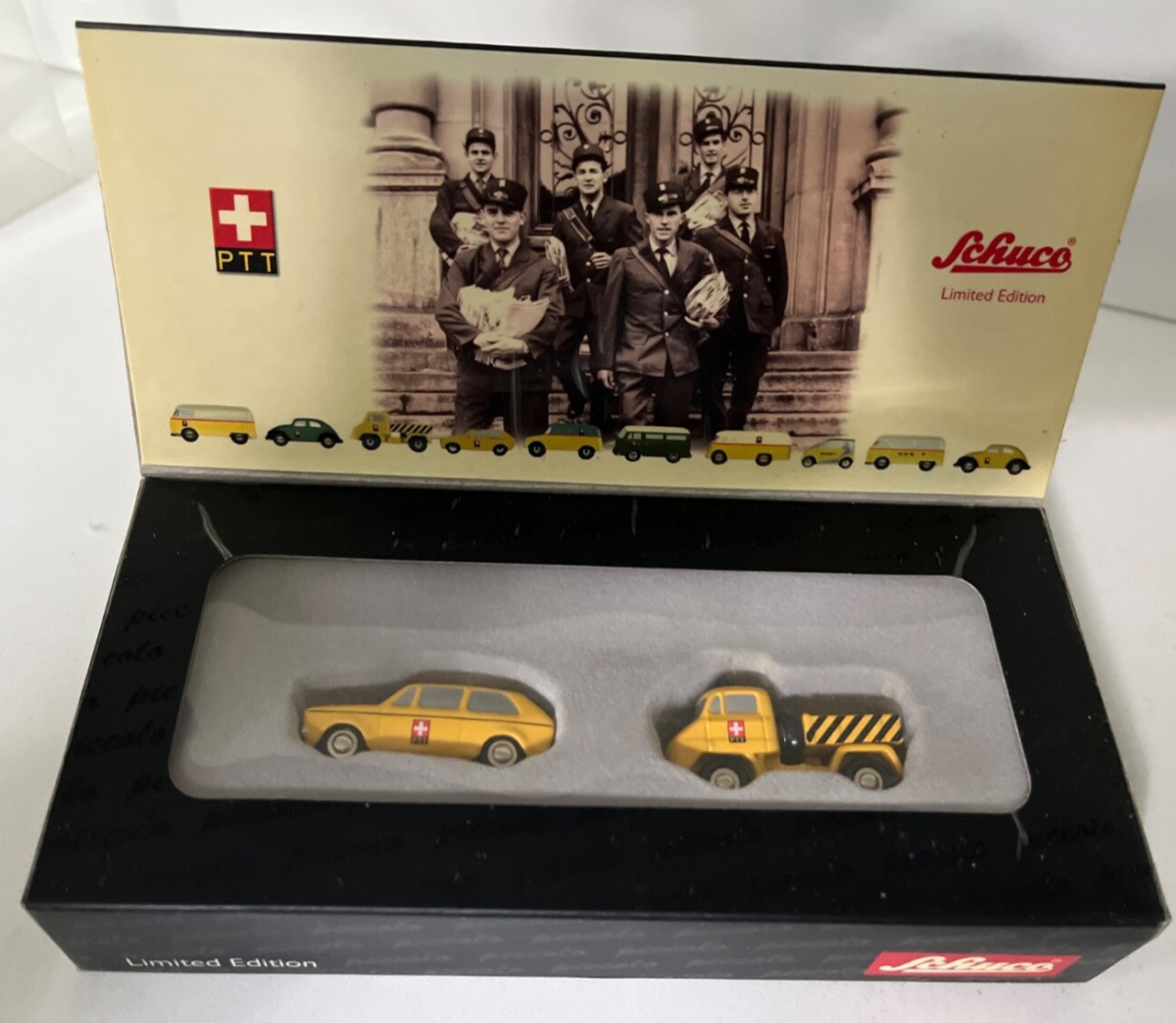 Schuco 1:90 50171049 VW Golf I + Mercedes Unimog PTT Limitiert A851 Schuco 1:90 50171049 VW Golf I + Mercedes Unimog PTT Limitiert A851