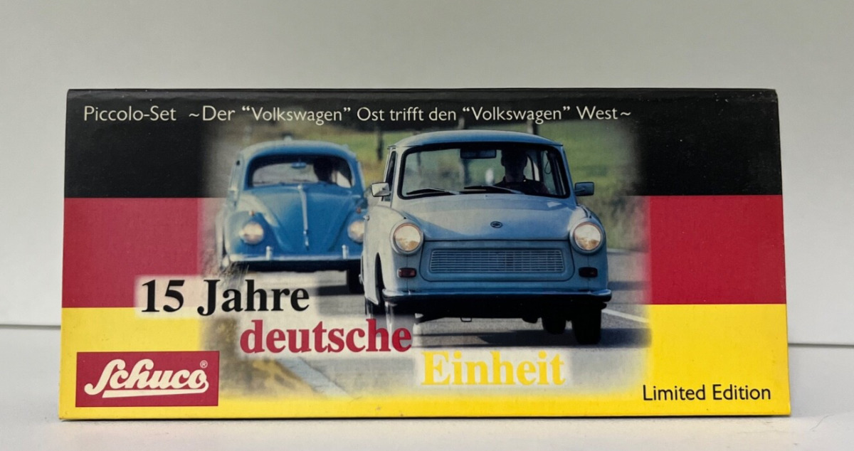 Schuco 1:90 05818 VW Ost West 15 Jahre deutsche Einheit A852 Schuco 1:90 05818 VW Ost West 15 Jahre deutsche Einheit A852