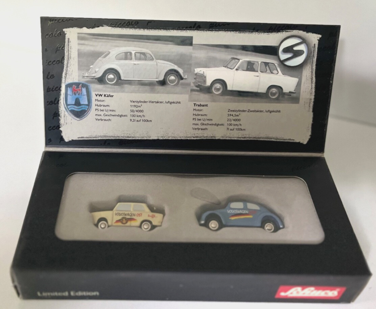 Schuco 1:90 05818 VW Ost West 15 Jahre deutsche Einheit A852 Schuco 1:90 05818 VW Ost West 15 Jahre deutsche Einheit A852