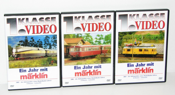 3 Stück DVD 1. Klasse Video - Ein Jahr mit Märklin 2005 + 2006 + 2007 RS979