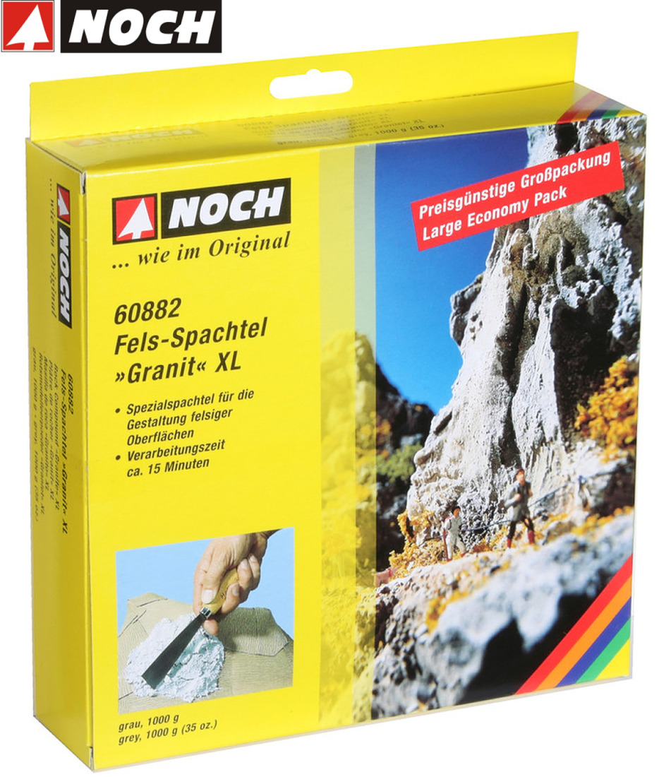 NOCH 60882 Fels-Spachtel grau XL "Granit" 1000 g (1 kg - 13,99 €) 