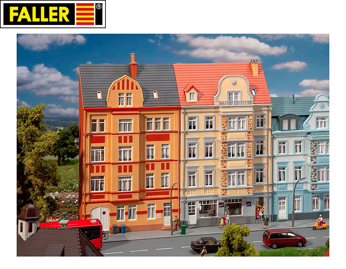 Faller H0 191758 2 Stadt-Reliefhäuser, 4-stöckig 