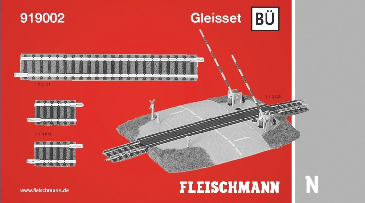 Fleischmann N 919002 Profi-Gleisset Bahnübergang 
