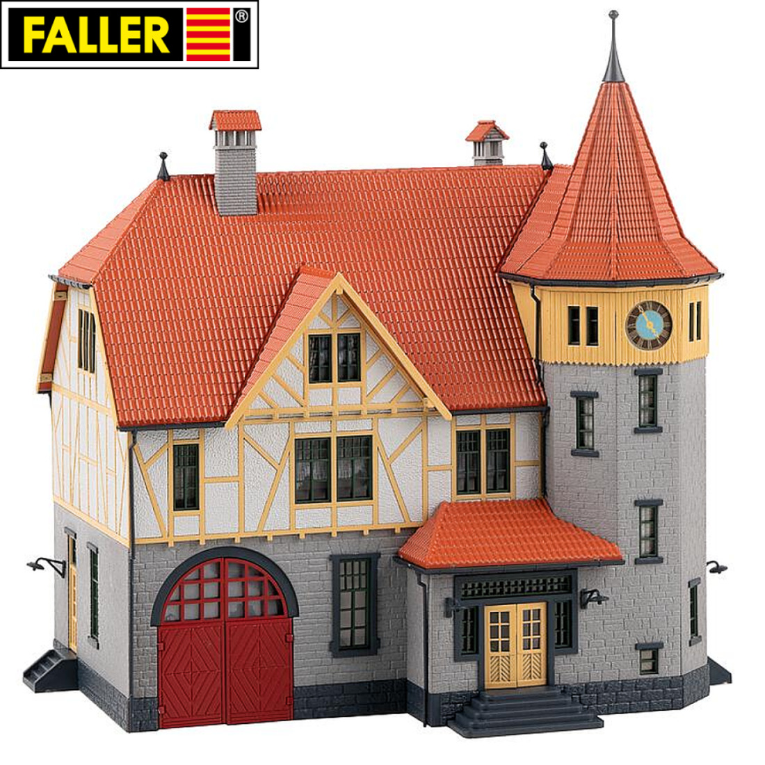 Faller H0 130649 Rathaus mit Feuerwehrgarage 