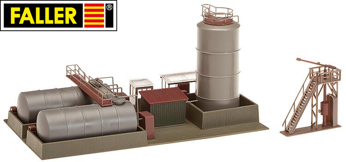 Faller H0 120157 Öllager mit Dieseltankstelle und Ölkran 