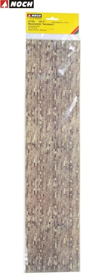 NOCH H0/TT 57750-S Mauerplatte "Sandstein" 10 Stück je 64x15cm (1m²-48,85€)