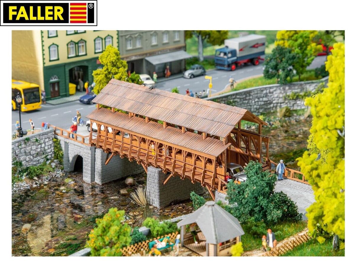 Faller H0 120527 Eisenbahn-Holzbrücke