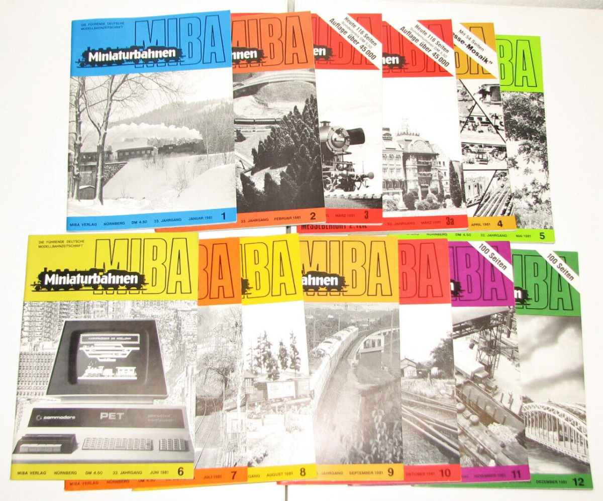 MIBA Miniaturbahnen Zeitschrift Jahrgang 1981 komplett (13 Hefte) 