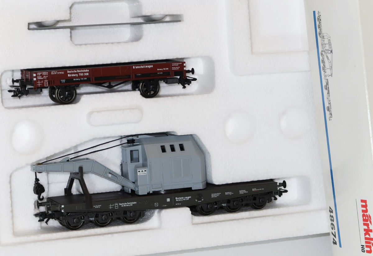 Märklin H0 48674 Kranwagen-Set Weichenkranwagen der DRG # Märklin H0 48674 Kranwagen-Set Weichenkranwagen der DRG #