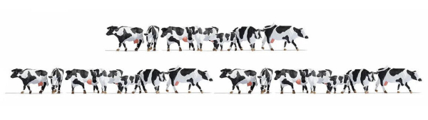 NOCH H0 16164 Figuren XL-Set “Kühe schwarz-weiß” (21 Figuren)