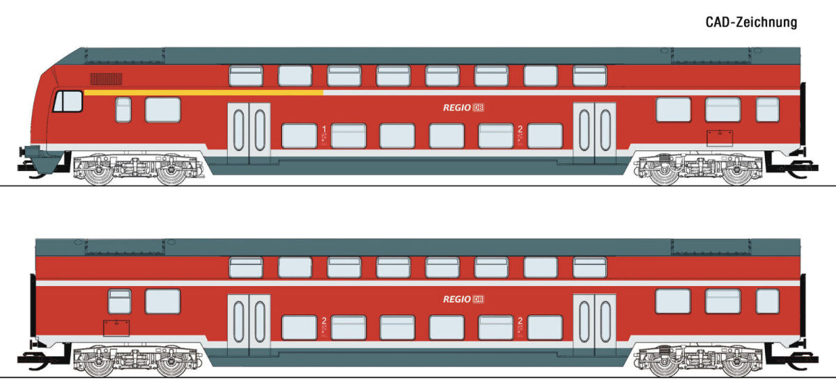 Roco TT 6280008 Doppelstockwagen-Set der DB AG 