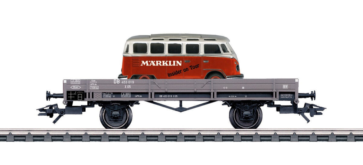 Märklin H0 46005 Niederbordwagen der DB beladen mit VW Samba Bus 