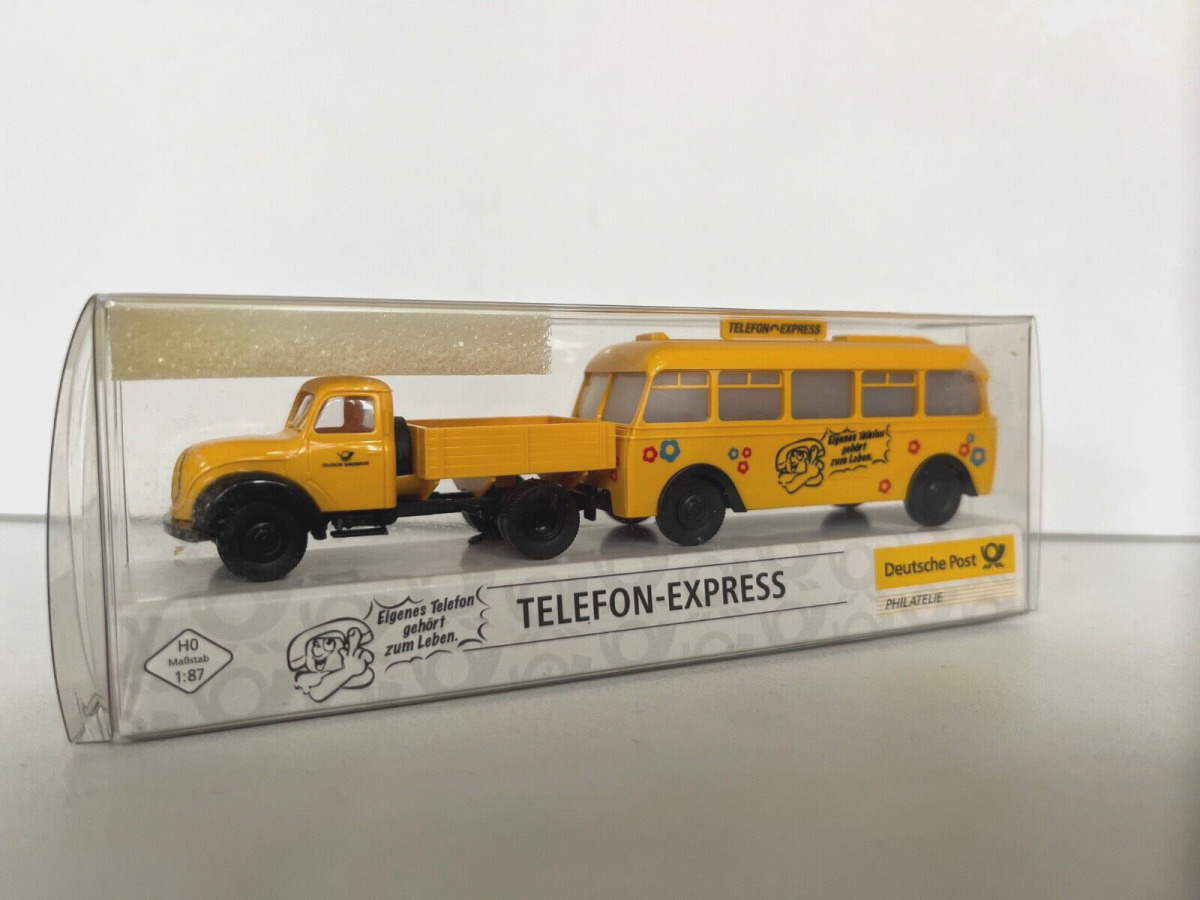 Brekina 1:87 010671 Magirus Mercur Telefon Express Hängerzug A349 Brekina 1:87 010671 Magirus Mercur Telefon Express Hängerzug A349