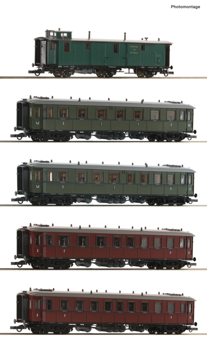 Roco H0 6200076 5-tlg. Set Schnellzug der KWStE - Winterneuheit 2025