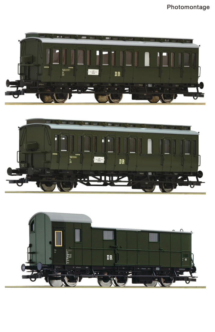 Roco H0 6200130 3-tlg. Set 1: Nebenbahnzug der DR - Neuheit 2025