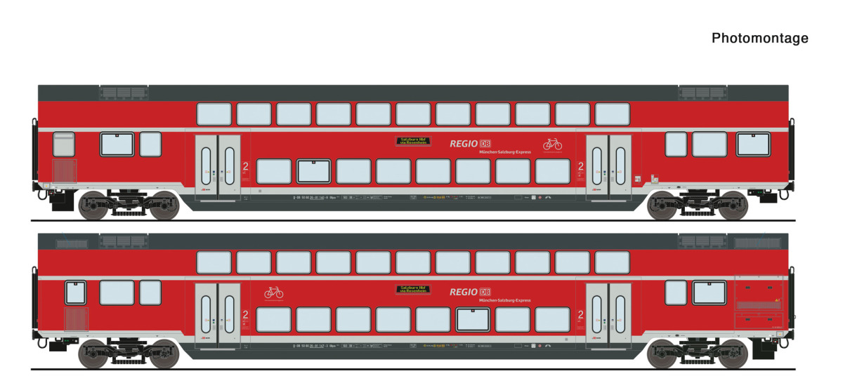 Roco H0 6200145 2-tlg. Set: Doppelstockwagen der DB AG "LED-Innenbeleuchtung" - Neuheit 2025